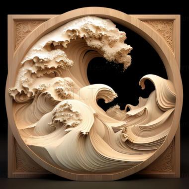 3D model st great wave (STL)